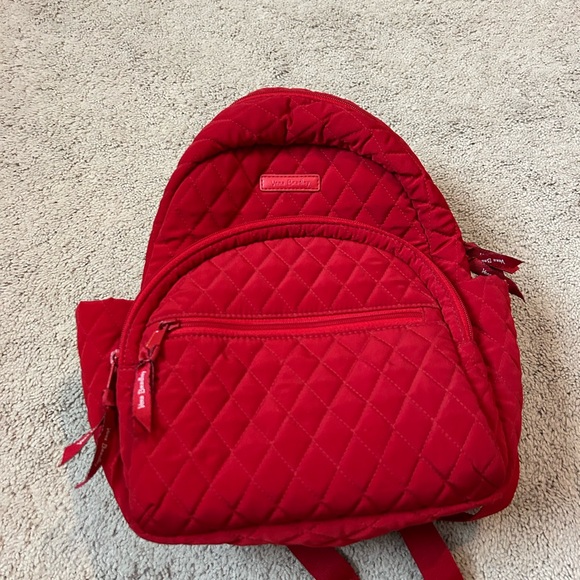 Vera Bradley Red Quilted Backpack Mini - Picture 1 of 1